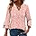 IEEILULU Blusas Mujer Verano Top de Mujer Elegantes Camiseta Manga 3/4 Acampanadas Cuello V Casual (FR/ES, Letras, M, Regular, Regular, Rosa)