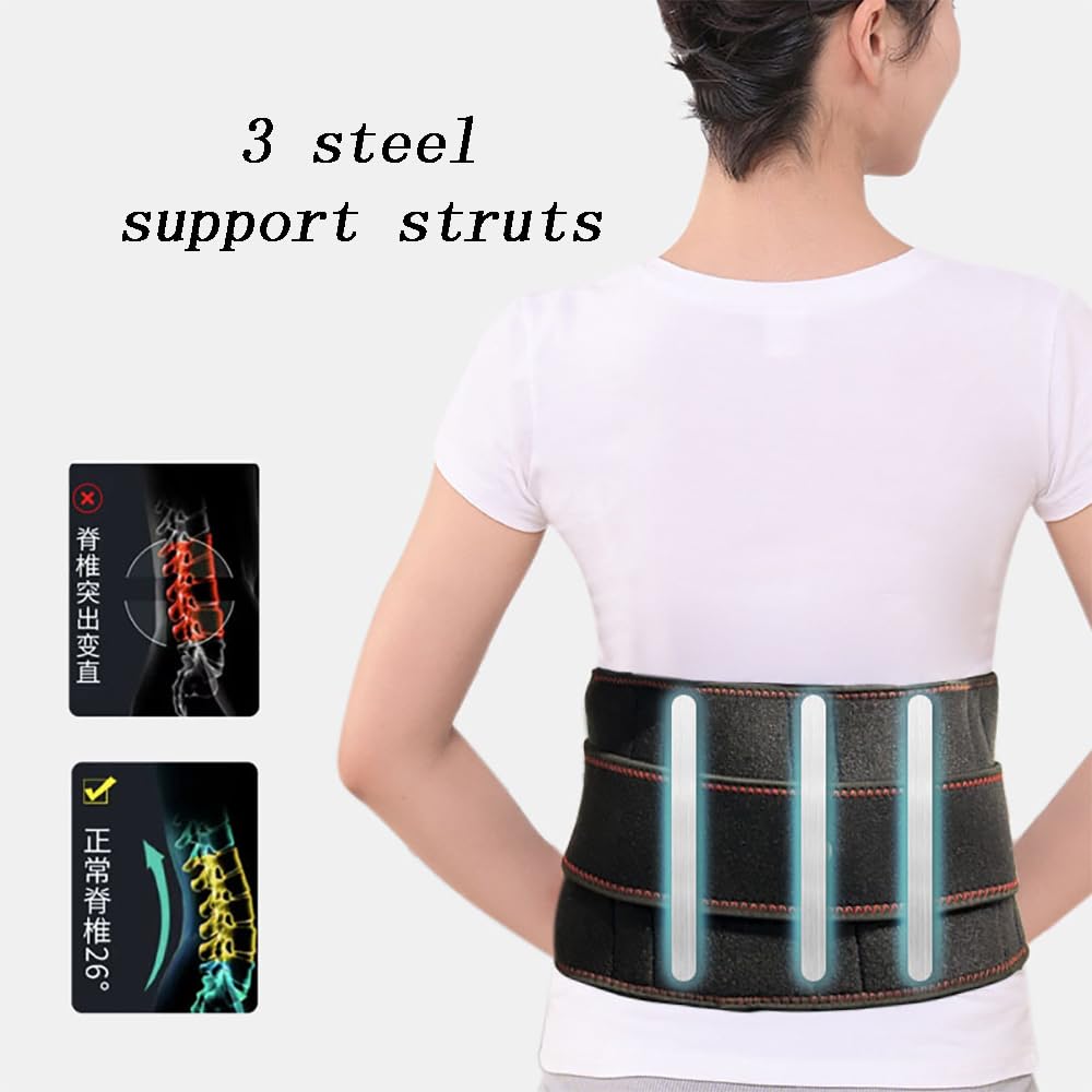 TsoLay Cinturón De Espalda Calentado, Almohadilla Térmica para Dolor De Espalda, Cinturón De Soporte Lumbar, Almohadillas De Calentamiento Rápido Recargables, 3 Niveles De Temperatura Ajustable