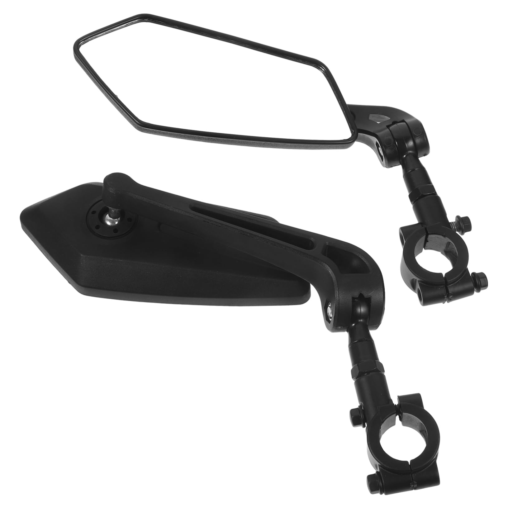 Hemobllo 2 Pezzi Specchietto Retrovisore Bici per Bici Elettrica e Bicicletta, Altezza Regolabile, Plastica Nera, Ampia Visione Posteriore