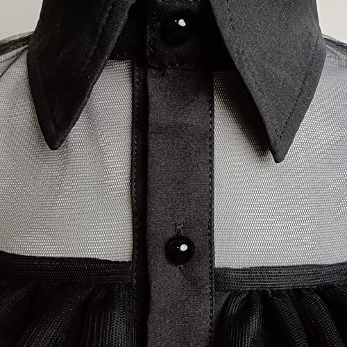 Valozenc Wednesday Addams Costume Dress For Girls Kids Cosplay Addams Dress Up Halloween Costume With Wigs Belt 3-12Y (5-6 Years) #TOP2