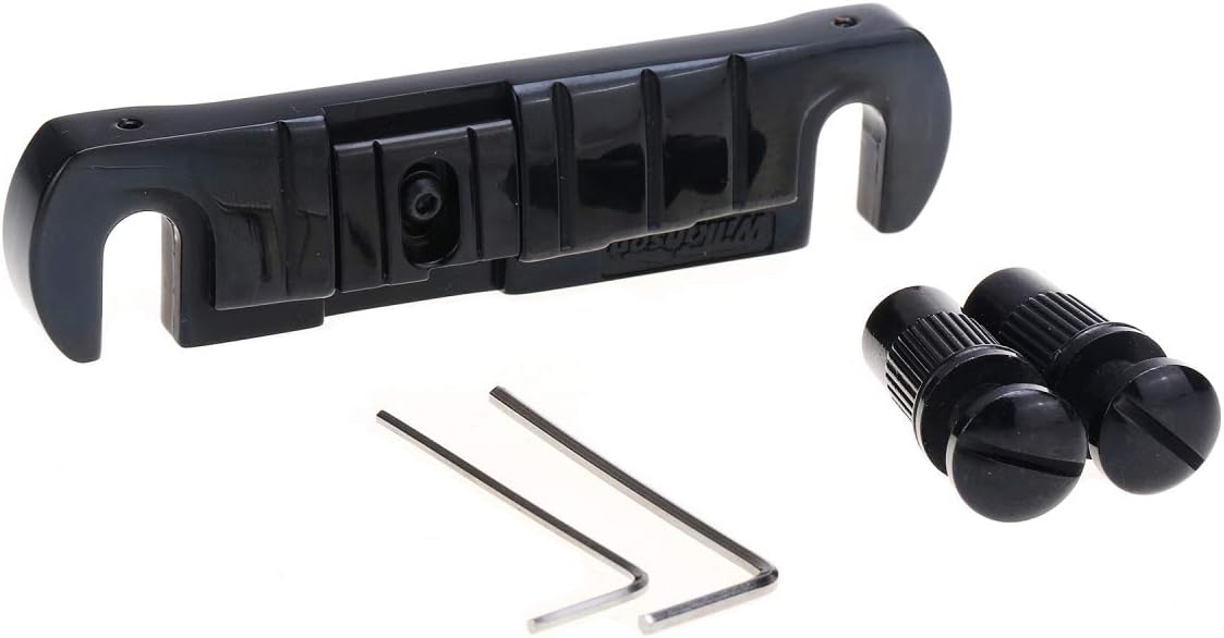 Wilkinson GTB Adjustable Intonated Wraparound Bridge Tailpiece for Les Paul Style Electric Guitar, Black