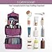 Hanging Toiletry Bag, Hizek Hanging Makeup Organizer Waterproof Cosmetic Travel Bag for Women with 4 Compartments & 1 Sturdy Hook,Perfect for Travel/Daily Use (Fuchsia)