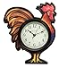 Park Madison 12 Inch Vintage Farmhouse Kitchen Wall Clocks Battery Operated Rooster Quartz Clock for Dinning Living Room Decor, Silent Movement