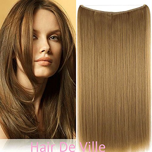 Halo Miracle Invisible Wire Flip In Secret Hair Extensions 100g 22" 100% Human Hair #10 Golden Brown/Light Brownn Color