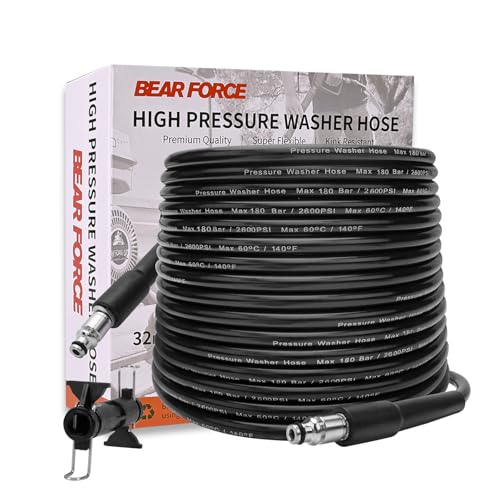 BEAR FORCE Tuyau de Nettoyeur Haute Pression 10 m x 180 bar, Compatible avec BOSCH, BLACK & DECKER, AR, MICHELIN, STANLEY, MAC ALLISTER (Type A)