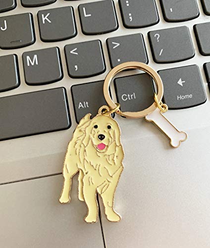Schlüsselanhänger mit Hundemotiv, niedlicher Metall-Schlüsselanhänger, Taschenanhänger, tolles Geburtstgsgeschenk, 10 cm, (Golden Retriever)