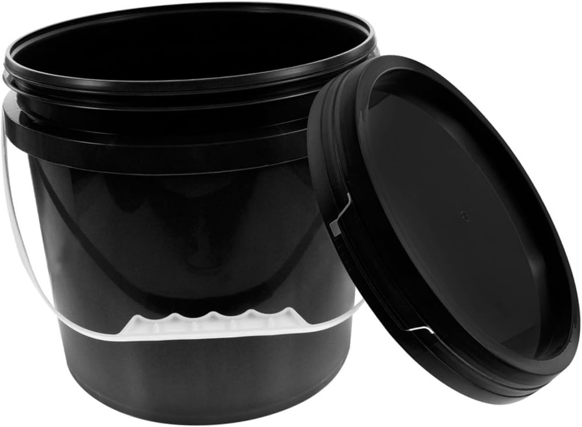 HOMSFOU Ergonomic Handle Paint Bucket Lid Secure Round Storage Container for Pigment Art Supplies