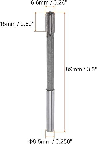 Miniatura 2 de Escariador de chucking de 0.185in H7 punta de carburo recta, vástago redondo, fresadora