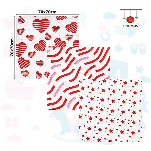 Linomus Muslin Squares, Pack of 6 (70 x 70 cm), Soft - Image 2