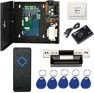 Complete TCP/IP Network Single Door Access Control Board System Kits with 110V Metal Power Supply Box ANSI Standard North American Strike Lock+RFID Reader+Exit Button - coolthings.us