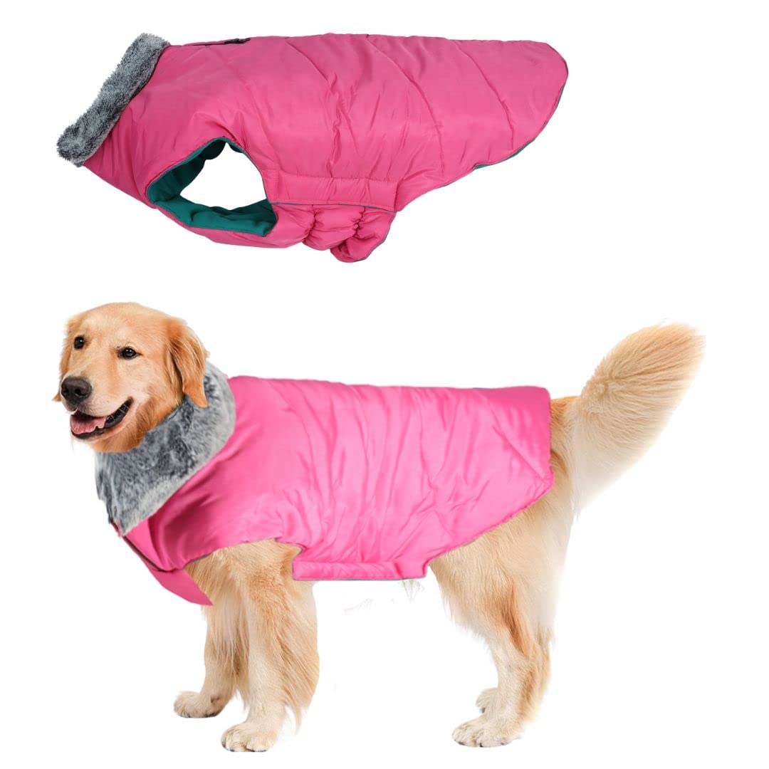Western Era Windproof Dog Winter Fur Coat, Waterproof Dog Jacket, Warm Dog Vest, Cold Weather Pet Apparel with 2 Layers Fleece Lined for Small Medium Large Dogs (Small- 14 inches) (Pink) (B0BLGHY46F) Amazon Price History, Amazon Price Tracker