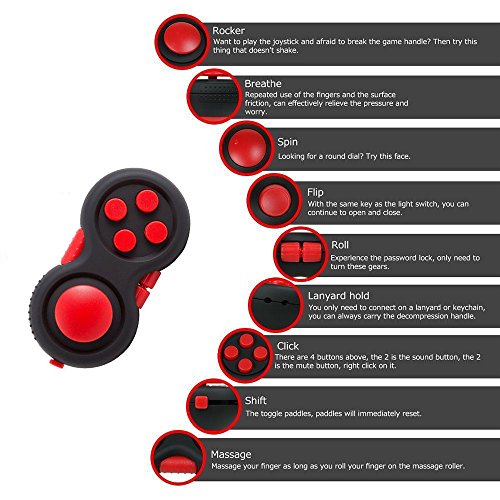 Glacely 3Pack Fidget Pad - 9 Fidget Controller Pad - Perfect For Skin Picking, Add, Adhd, Anxiety And Stress Relief - Multi Color Rainbow On Black - Prime Ready And Shipped By Amazon #TOP4