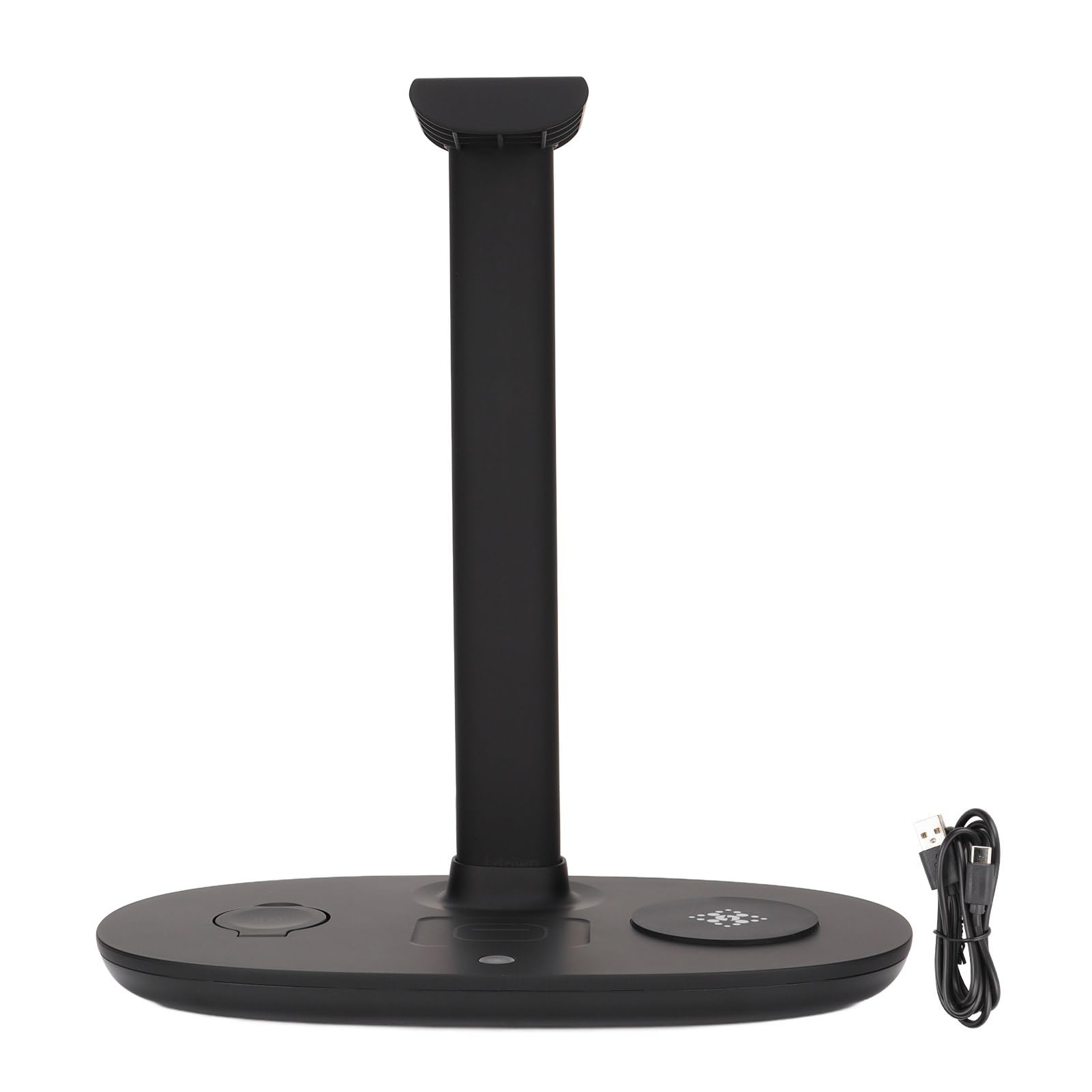 Supporto per Cuffie Caricabatterie Wireless, Design Multifunzionale 4 in 1 con Supporto per Cuffie a Ricarica Rapida da 15 W Organizer da Scrivania, per Modulare con Design Staccabile per