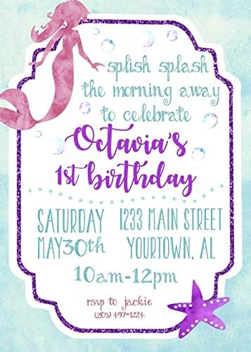 Mermaid Under The Sea Custom Birthday Invitation