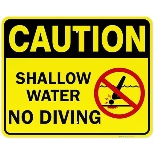 Cartel para piscina, No zambullirse en agua baja 24x30 pulgadas miniatura 1