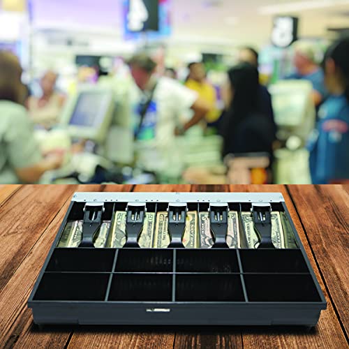 Apg Vasario Series Cash Drawer Replacement Tray | Plastic Molded Till For Cash Register| 5 Bill/ 8 Coin Compartments | 14.2" X 12.65" X 2.4" | Vpk-15B-10-Bx #TOP4