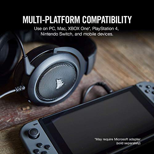 Image of CORSAIR HS50 - Stereo Gaming Headset - Works with PC, Mac, Xbox One, PS4, Nintendo Switch, iOS and Android(CA-9011170-AP) - Carbon