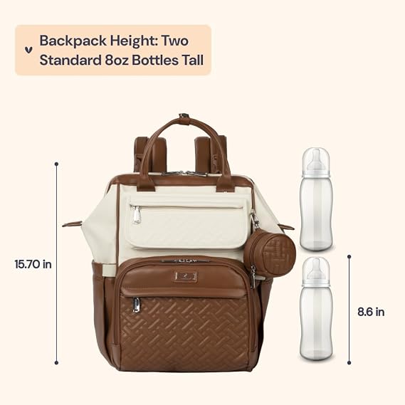 BabbleRoo Changing Bag Backpack, Large Baby Nappy Changing Diaper Bags Travel Back Pack with Changing Pad & Stroller Straps & Pacifier Holder for Moms and Dads