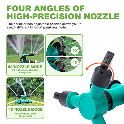 Garden Sprinkler For Yard, 360 Degree Rotation Lawn Sprinkler Auto Irrigation System, Water Sprinklers Large Area Coverage Up To 2000 Sq.ft, Suitable For Plant Irrigation, Kids Playing #TOP2