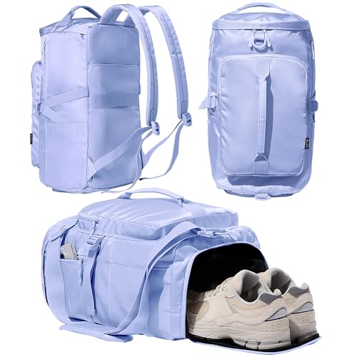 Gym Bag Shoe Compartment and Wet Pocket Convertible Gym