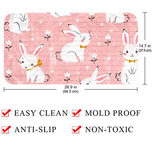 Tapis de bain pour bébé à ventouses et drainage optimal 37x68cm rose - 5