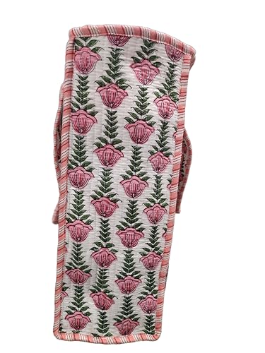 Image of Cotton Tiger Block Print Tote Bag, Indian Handmade Shopping Shoulder Bag, Unisex Market Daily Use