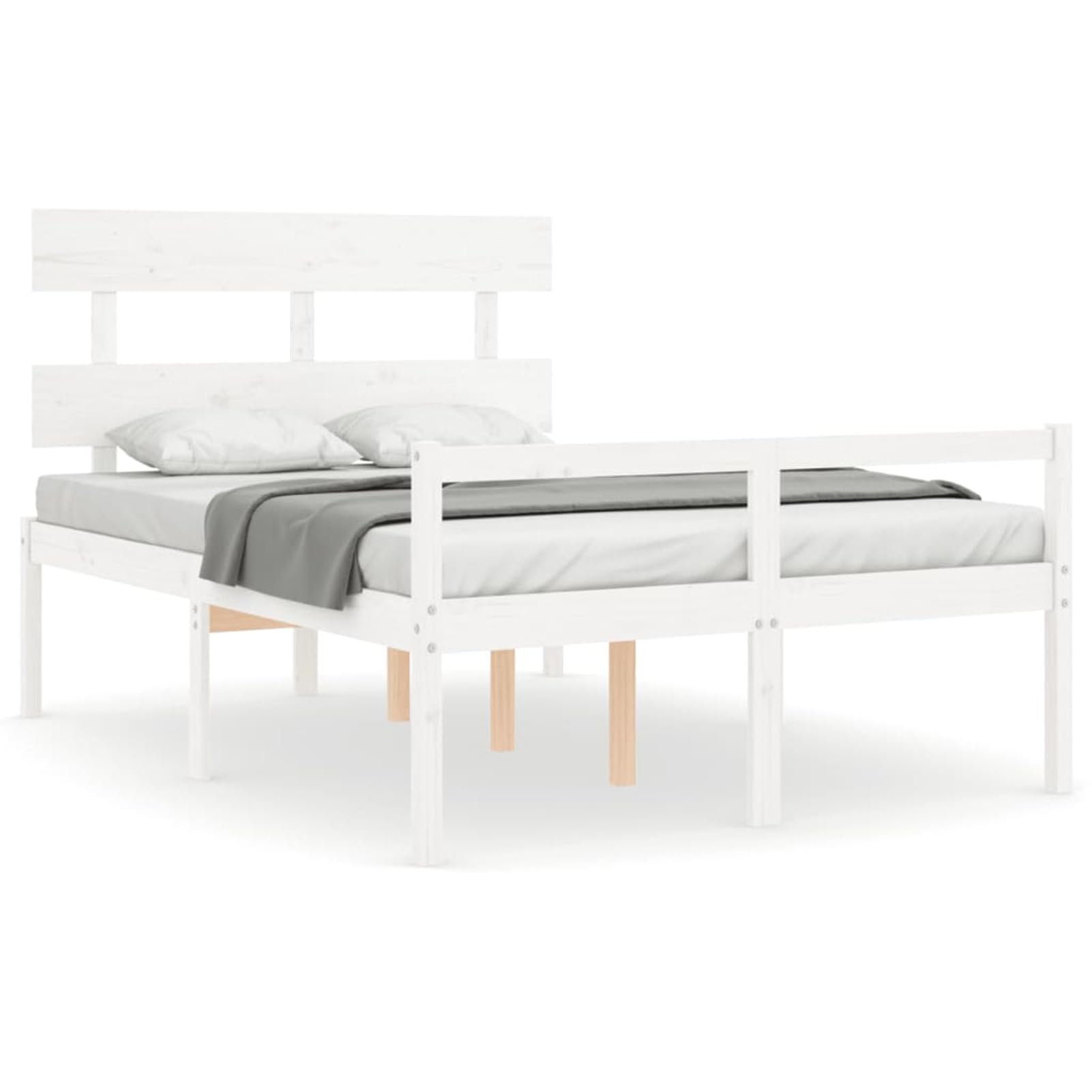 Massives Kiefernholzbett 120x190cm mit Stauraum & robusten Latten, 45cm Höhe - Seniorengerecht Model3195322