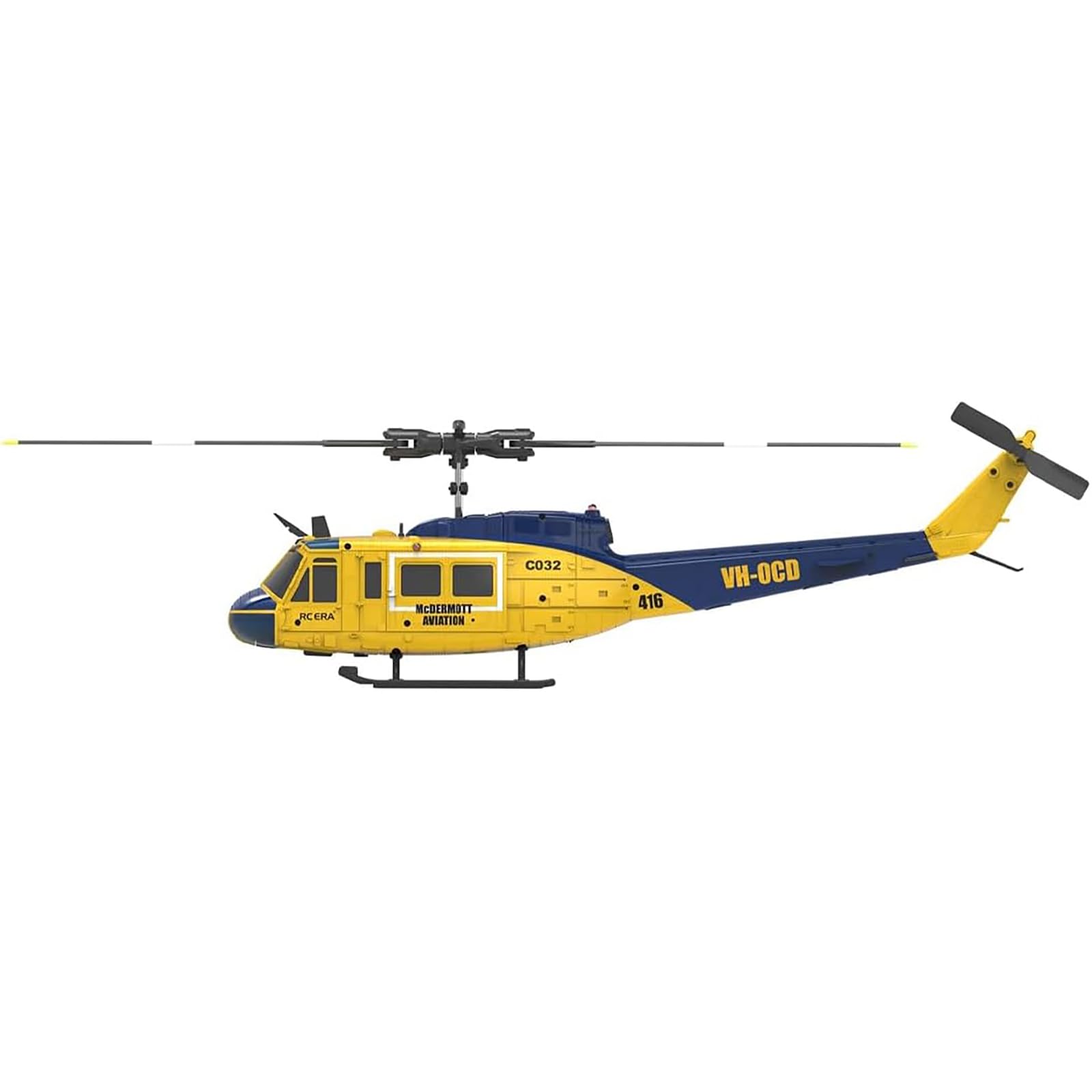 Generico Elicottero RC C032 RC, UH-1 1/48 6CH RC Elicottero Militare con stabilizzazione giroscopica e Sistema di Posizionamento Intelligente per Appassionati e Aldult - RTF