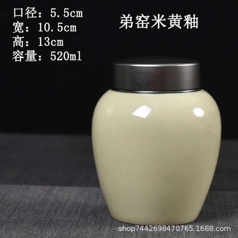 13 * 10CM 520ML Barattoli di Ceramica Beige con coperchi Barattoli ermetici in Ceramica per tè e caffè Barattolo di conservazione degli Alimenti da Cucina in Porcellana Vintage