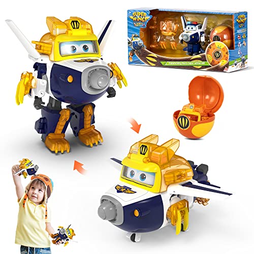 Image of Super Wings Toys Action Figure 5" Transformer Paul Robot Airplane Toy Equipment Upgraded for Kids 3+ Birthday Gifts for Kids