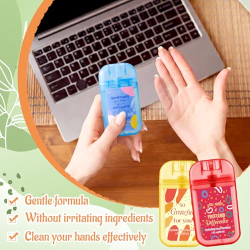 Image of 72 Pcs Mini Sanitizer Spray Bulk Travel Size Portable, Keychain, Pink