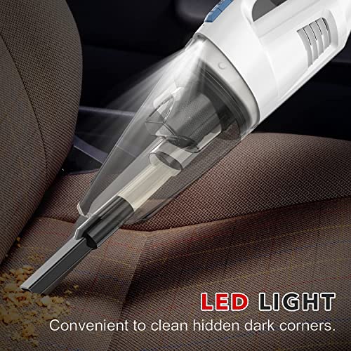Whall Handheld Vacuum Cordless, 8500Pa Strong Suction Hand Held Vacuum Cleaner With Led Light, Lightweight Mini Car Vacuum Cordless Rechargeable, Portable Hand Vacuum Wet Dry For Car, Home And Pet #TOP1