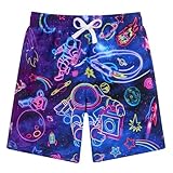 BFUSTYLE Astronaut Swim Trunks Boys Bathing Suit Fashion Space Swimming Trunks Size 10 Kids Swim Shorts 9-10 Years