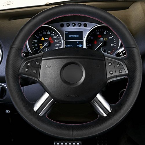 Loncky Auto Genuine Leather Steering Wheel Covers For Mercedes Benz M-Class Ml350 Ml500 Ml550 Gl-Class Gl320 Gl450 Gl550 R-Class R320 R350 R500 Accessories #TOP3