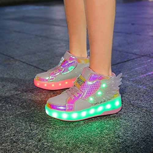Image of Nsasy Roller Shoes Kids Roller Skates Shoes Girls Boys Wheels Shoes Become Sport Sneaker with Led for Children Gift