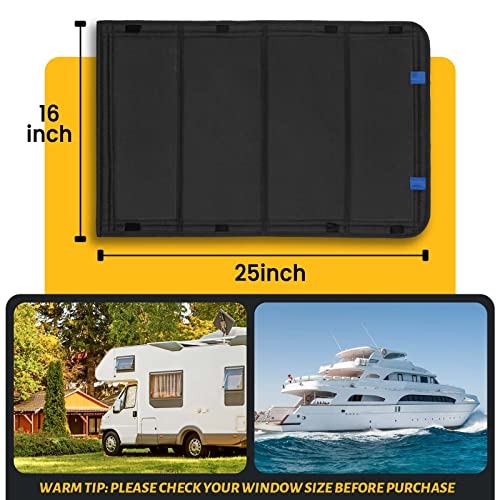 Image of funomo RV Door Window Shade, New Model Foldable RV Blackout Window Cover, UV Rays Protection Camper Trailer Door Window Cover, Hook and Loop Fastener Waterproof Thickened Oxford Fabric (Black-B)