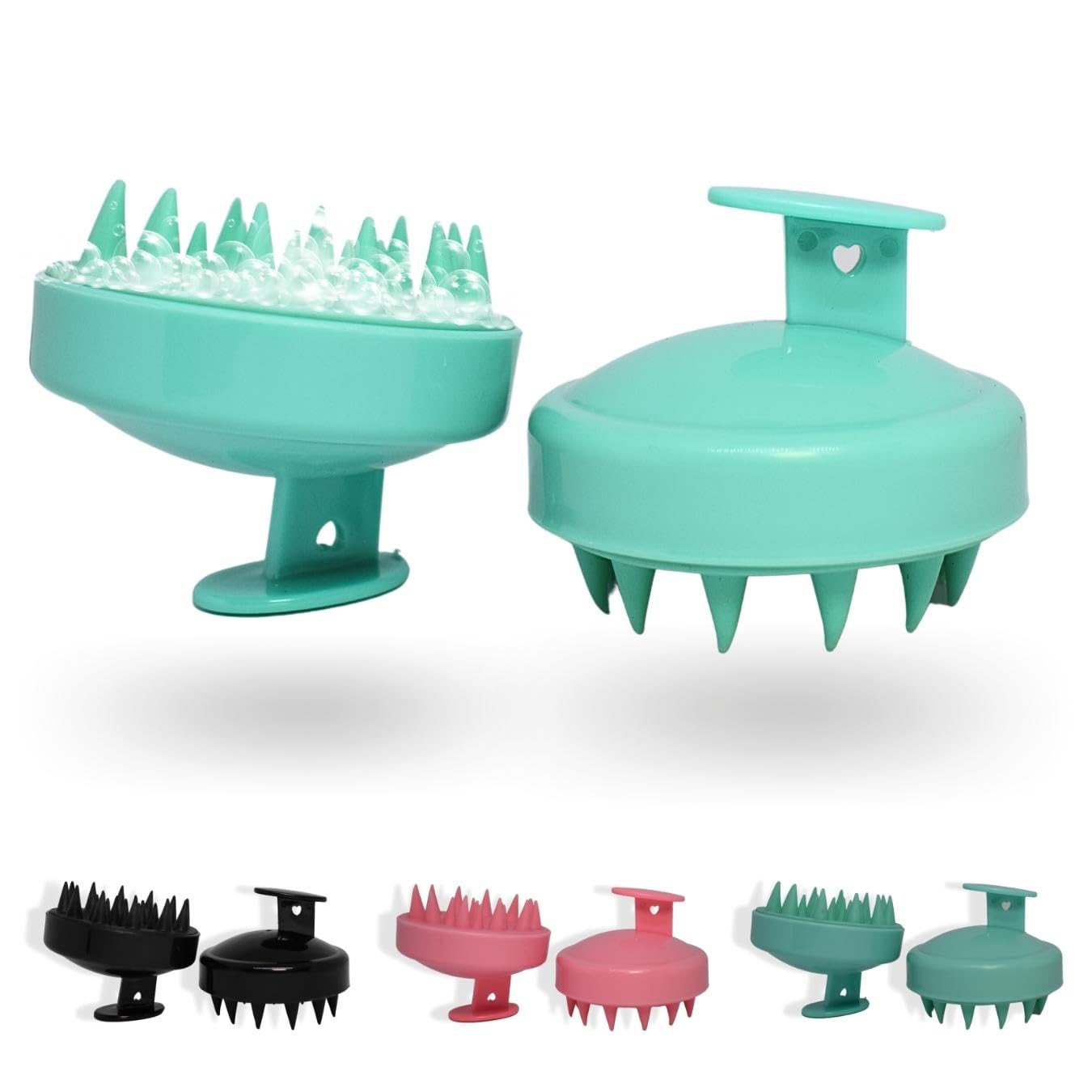 Pack de 2 Masajeadores Para Cuero Cabelludo: Limpieza Profunda, Estimulación del Crecimiento y Relajación Total - Púas de Silicona, Color Azul