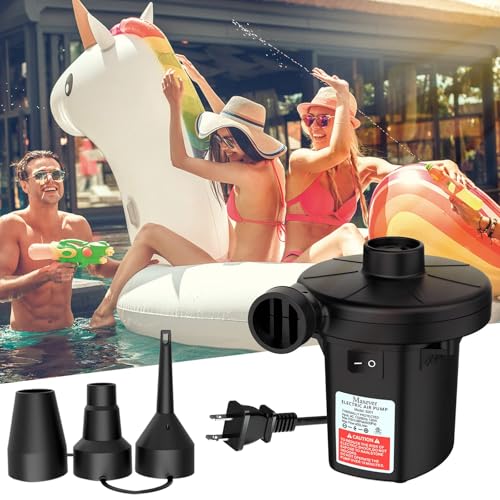 Quick-Fill Electric Air Pump with 3 Nozzles, AC 110V-120V Portable Inflator Deflator for Inflatables Pool Float Toys Air Mattress Bed Couch Swim Ring Tube Raft - Image 6