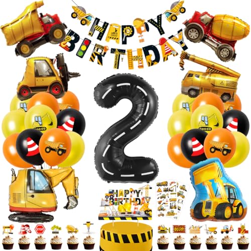 Cadimus Bagger Deko Kindergeburtstag 2, Baustelle Geburtstag Deko 2 Jahre,...