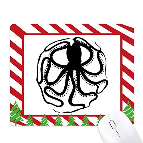 Tapis de souris poulpe marine en caoutchouc noir pour bureau
