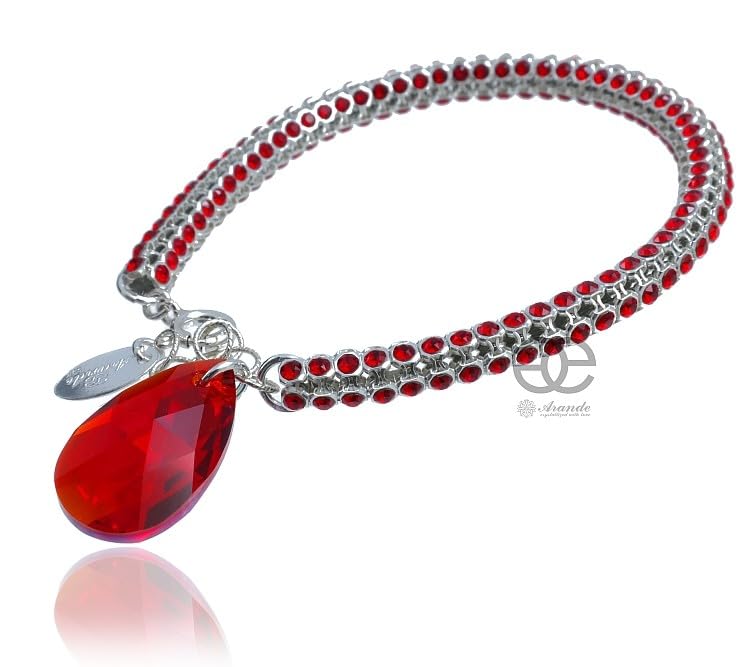 Argent 925 ARANDE : bague cristal rouge d'exception - 3