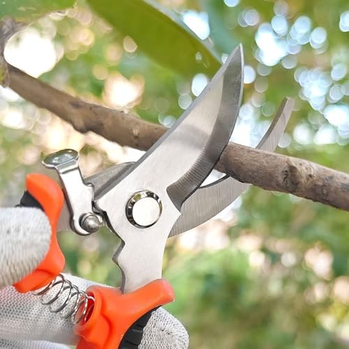 Tijeras de poda bypass para jardín naranja miniatura 1