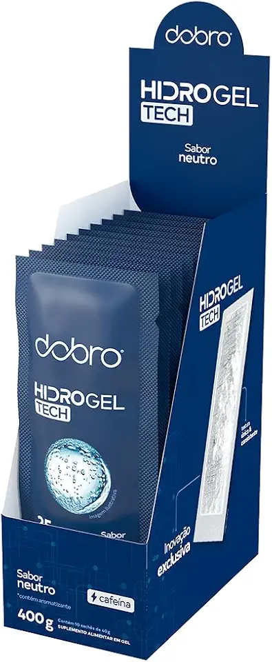 Hidrogel Tech com Cafeína, Dobro, Gel de Carboidrato - 10 sachês de 40g
