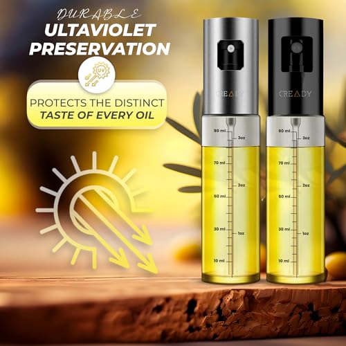 CREADY | Confezione da 2 olio da cucina da 100 ml | Dispenser olio | Spray olio friggitrice aria | Oliera spray | Spruzzatore olio | Dispenser di olio - immagine 3