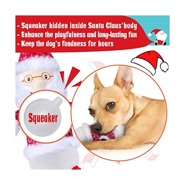 Lepawit 3pcs Christmas Dog Plush Toy (Santa Claus+2 Balls) Squeaky Toy with Rope for Dogs Stuffed Dog Chew Toy for Medium, Large Dogs Interactive Indoor Outdoor Dog Toys Lepawit 3pcs Christmas Dog Plush Toy (Santa Claus+2 Balls) Squeaky Toy with Rope for Dogs Stuffed Dog Chew Toy for Medium, Large Dogs Interactive Indoor Outdoor Dog Toys