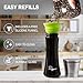 HOME EC Stainless Steel Salt and Pepper Grinder Set of 2 - Adjustable Ceramic Sea Salt Grinder & Pepper Grinder - Glass Salt and Pepper Shakers - Pepper Mill & Salt Mill W/Funnel - Black and White