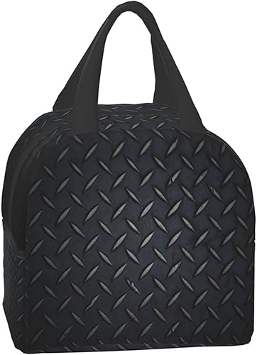 Miniatura 2 de Bolsa de almuerzo para mujeres y hombres, lonchera aislada de acero negro para adultos, bolsa de almuerzo reutilizable para el trabajo, picnic o