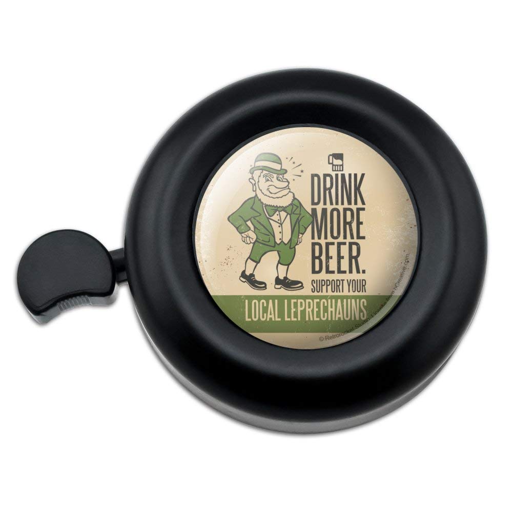 Drink More Beer Support Local Leprechauns Bicycle Handlebar Bike Bell