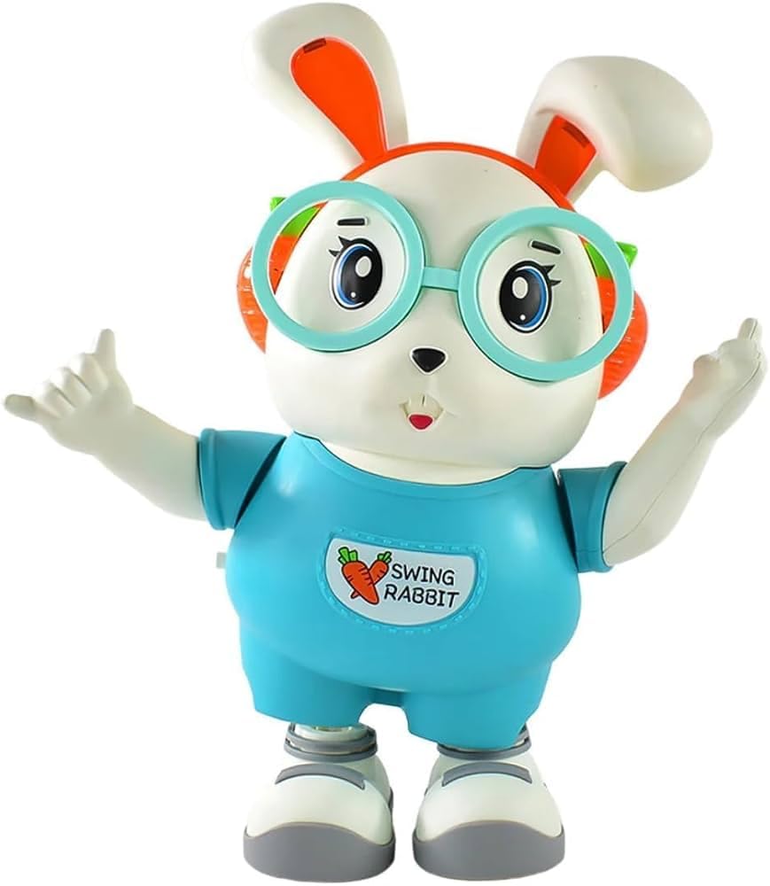 Swing Rabbit Dancing Robot Toy | Battery Operated with Swing Dancing Action, LED Lights & Music | Interactive Toy for Boys & Girls (3+ Years) | 10.82 Inch-image-41