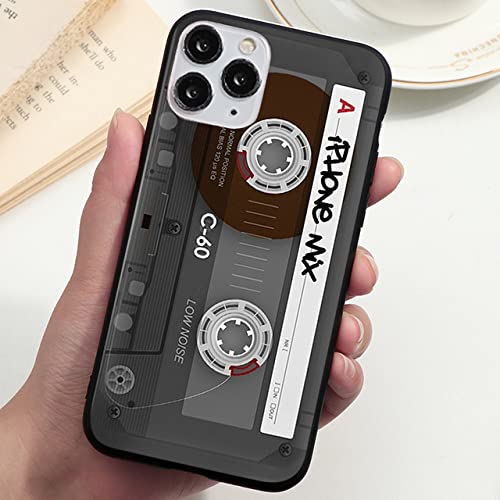 TUPODE Funda Blanda de Estilo Retro con Cinta de Cassette Vintage para iPhone 14 Pro MAX 13 12 11 Pro XS MAX Mini SE 2022 2020 7 8 6 6S Plus X XR, cdhuizon, para iPhone 14 Promax